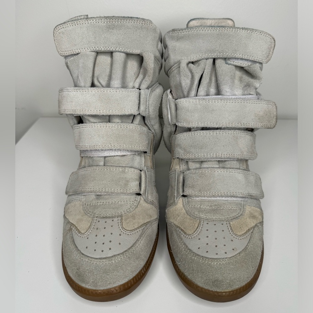 Isabel Marant Grey Suede Bekett Wedge Sneakers - Size 40